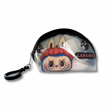 Halloween Labubu Coin Purse Keychain – Labubu Bag Charm Zipper Pouch with Claw Clip