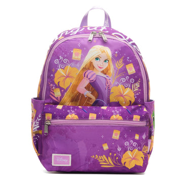 Disney Tangled Rapunzel Mini Backpack – Purple Nylon Bag with Adjustable Straps, Pascal & Princess