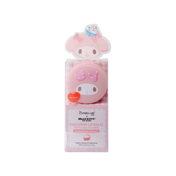 The Crème Shop x Hello Kitty Macaron Lip Balm – Red Velvet My Melody Cupcake | Korean Lip Balm with Hyaluronic Acid & Murumuru