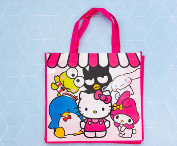 Hello Kitty and Friends Reusable Eco-Friendly Tote Bag – Kawaii Shopping Bag with Tuxedo Sam, Cinnamoroll, My Melody, and More