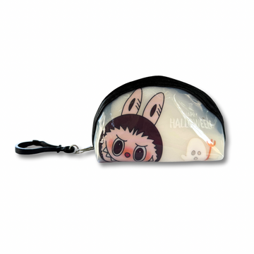 Halloween Labubu Coin Zipper Pouch – Cute Bag Charm with Claw Clip for Purse or Backpack