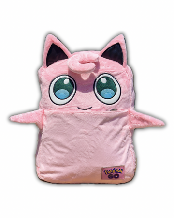 Jigglypuff Faux Fur Plush Pokemon Backpack with 3D Ears