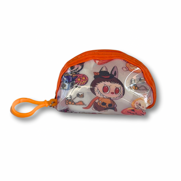 Halloween Labubu Coin Purse Keychain – Labubu Bag Charm Zipper Pouch with Claw Clip