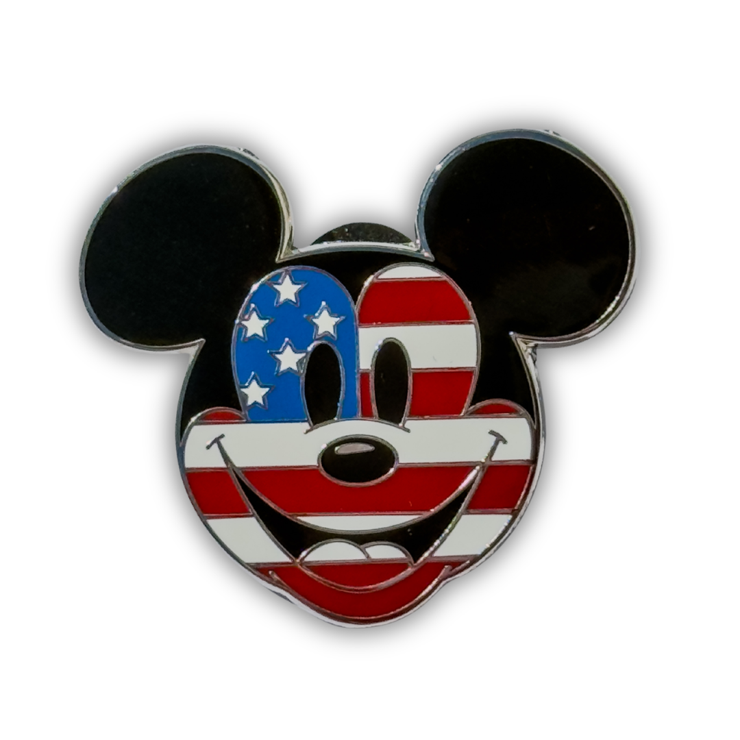 Mickey Mouse American Flag Face Pin – Official Disney Park Trading Pin | Mickey Mouse Enamel Pin | Disney Pins Collection