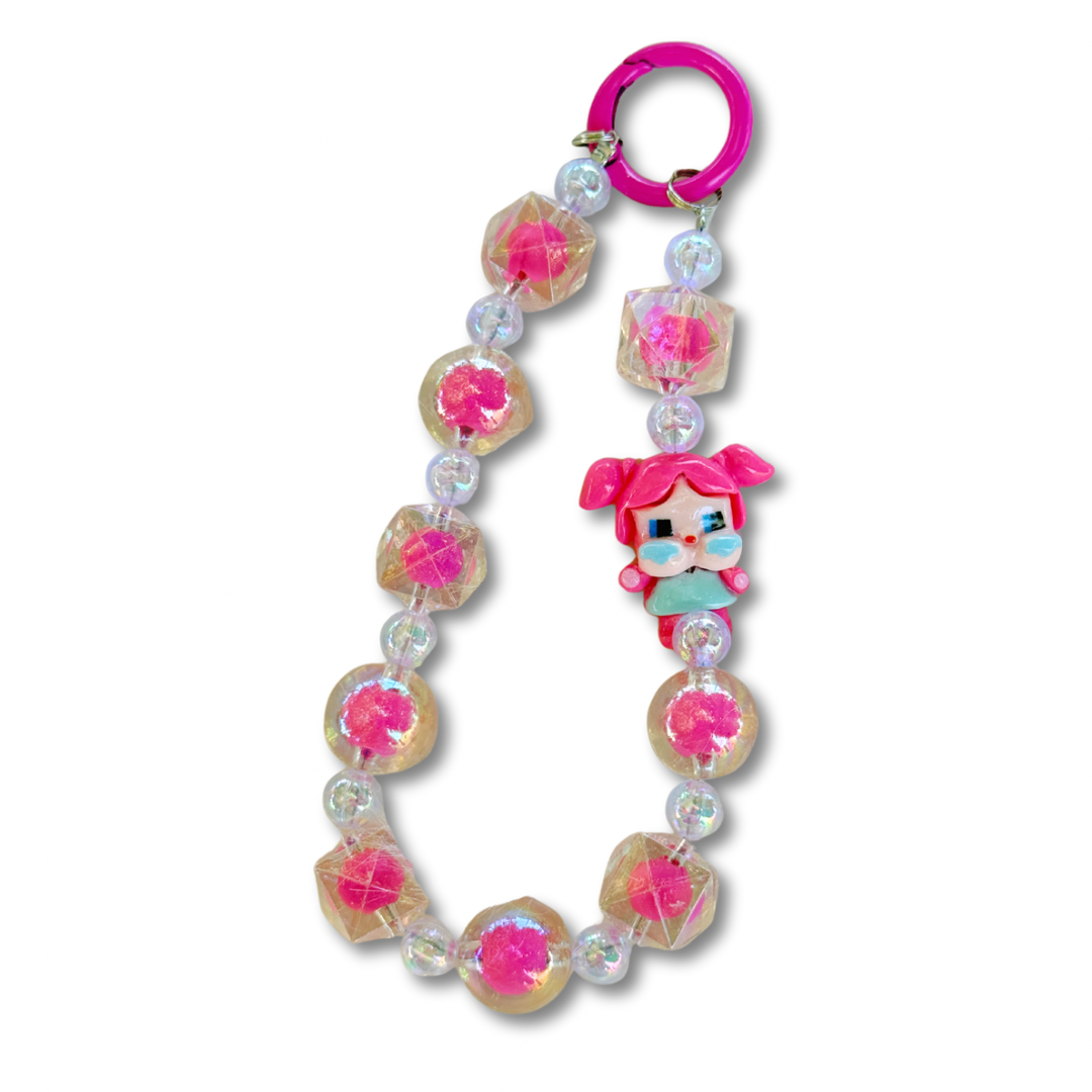 Pop Mart Cry Baby Bag Charm | Sparkly Beaded Purse Charm Keychain Accessory