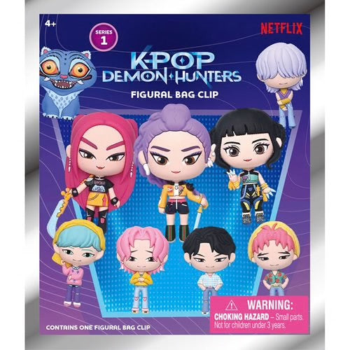 Netflix KPop Demon Hunters Figural Bag Clip Blind Bag | 3D Foam Collectible Keychain Charm | Huntrix & SAJA Boys Mystery Bag Clip