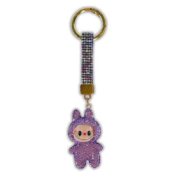Rhinestone Labubu Bag Charm Keychain – Popmart Labubu Doll Collectible Purse Accessory, Fashion Women Labubu Bag Charm, Backpack & Handbag Charms with Tassels