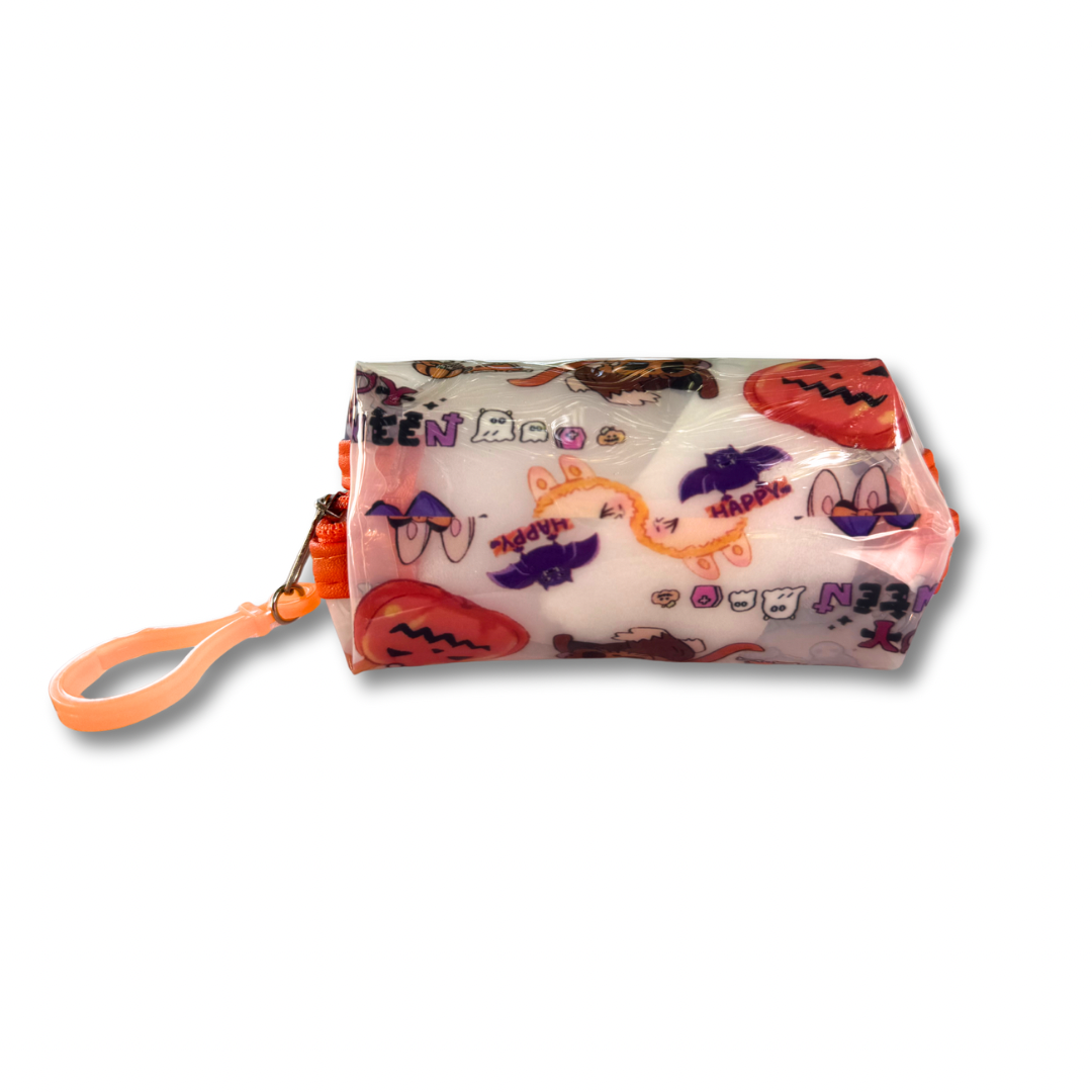 Halloween Labubu Coin Purse Keychain – Labubu Bag Charm Zipper Pouch with Claw Clip