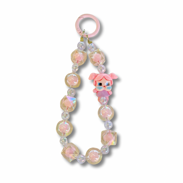 Pop Mart Cry Baby Bag Charm | Sparkly Beaded Purse Charm Keychain Accessory