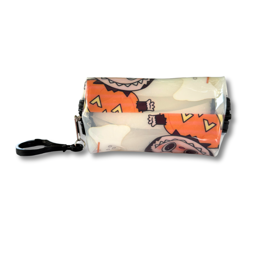 Halloween Labubu Coin Zipper Pouch – Cute Bag Charm with Claw Clip for Purse or Backpack