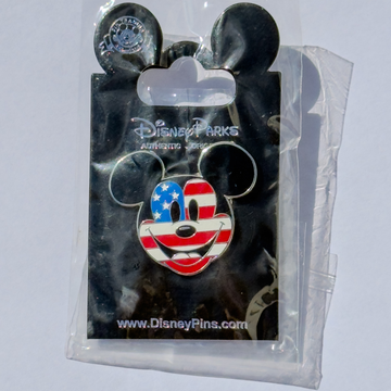 Mickey Mouse American Flag Face Pin – Official Disney Park Trading Pin | Mickey Mouse Enamel Pin | Disney Pins Collection
