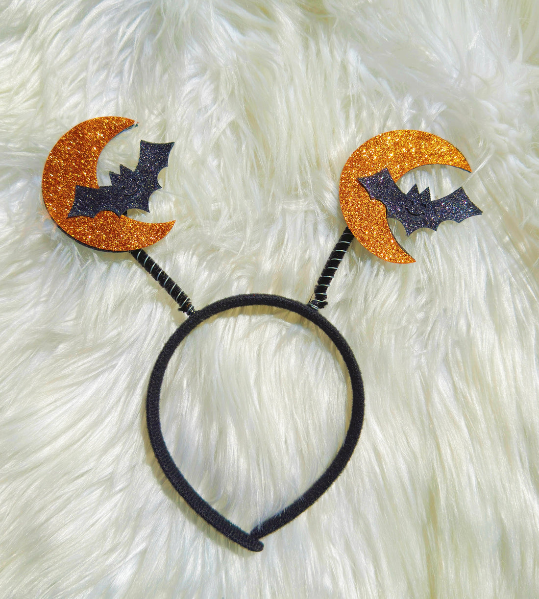 Glitter Moon Bat Halloween Headband Costume Accessory, Decorations & Photo Prop