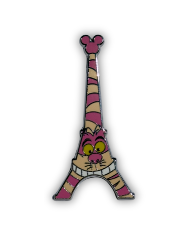 Official Disney Parks Cheshire Cat Eiffel Tower Pin – Alice in Wonderland Collectible