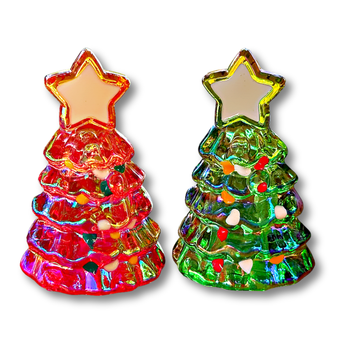 Iridescent Christmas Tree Sharpener Bundle – Cute Holiday Pencil Sharpeners for Kids, Students & Teens