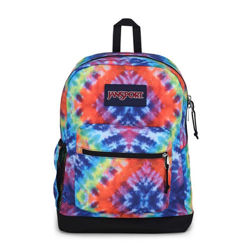 JanSport Cross Town Plus Backpack Red Multi Color Hippie | Backpack for School, Laptop Backpack, Travel Backpack, Cute School Backpack
