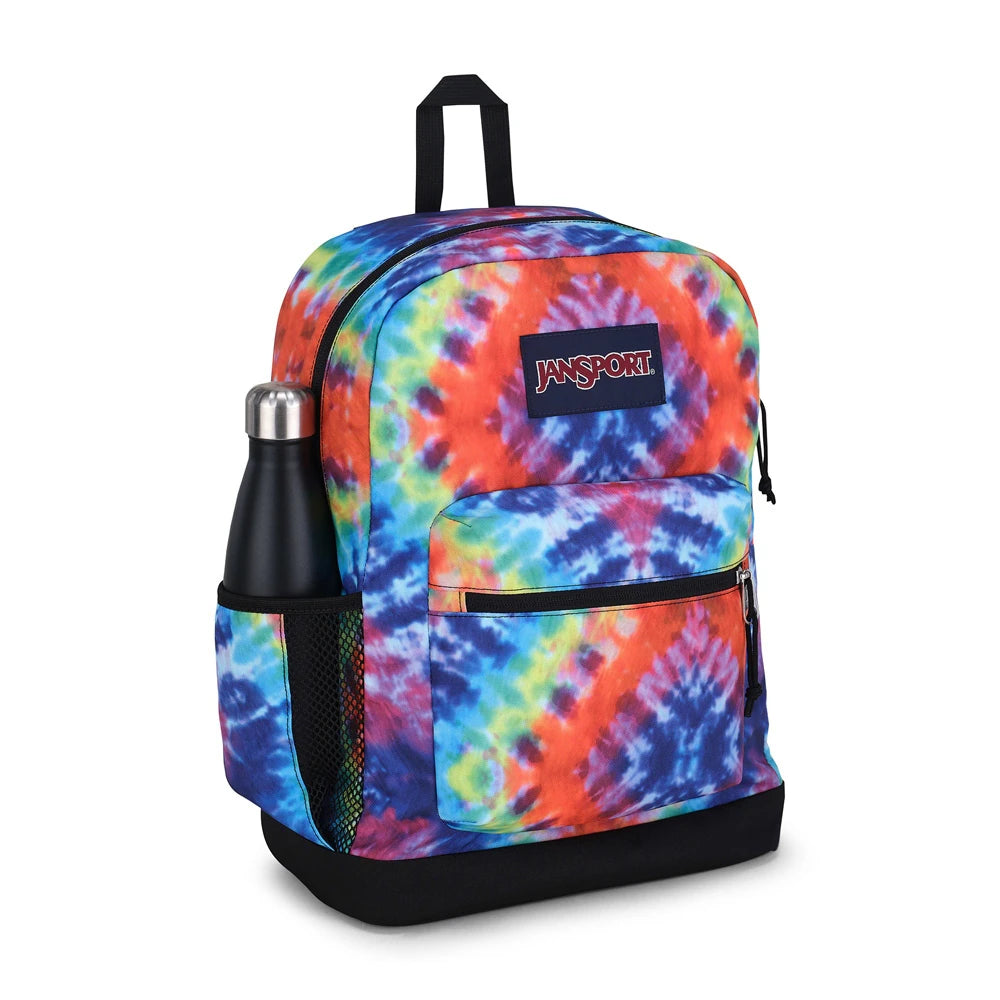 JanSport Cross Town Plus Backpack Red Multi Color Hippie | Backpack for School, Laptop Backpack, Travel Backpack, Cute School Backpack