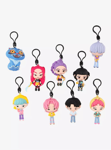 Netflix KPop Demon Hunters Figural Bag Clip Blind Bag | 3D Foam Collectible Keychain Charm | Huntrix & SAJA Boys Mystery Bag Clip