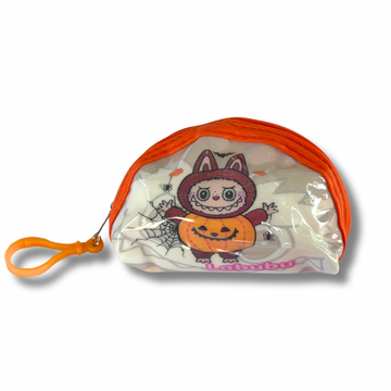 Halloween Labubu Coin Purse Keychain – Labubu Bag Charm Zipper Pouch with Claw Clip
