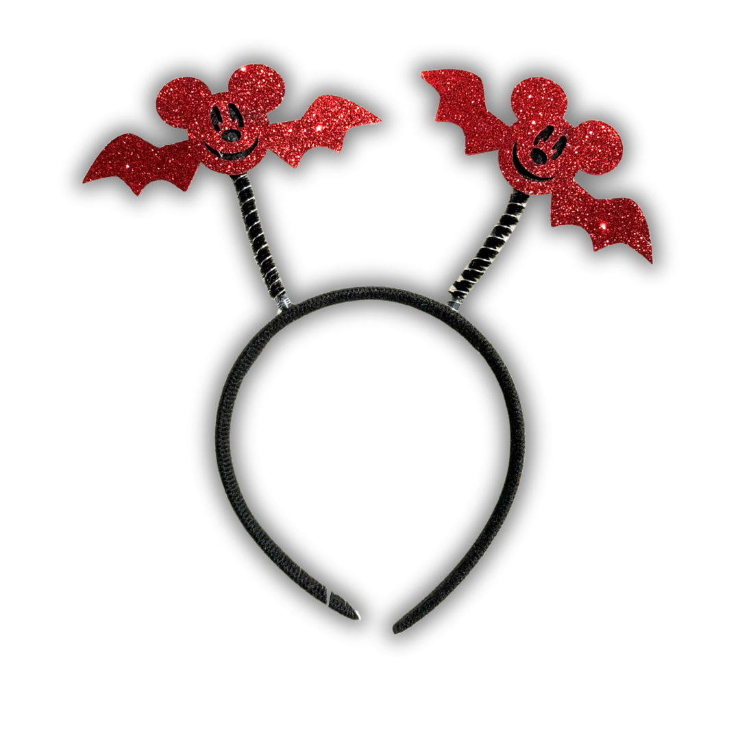 Disney Mickey Bat Glitter Halloween Headband – Cute Disney Halloween Costume & Party Accessory for Adults & Kids