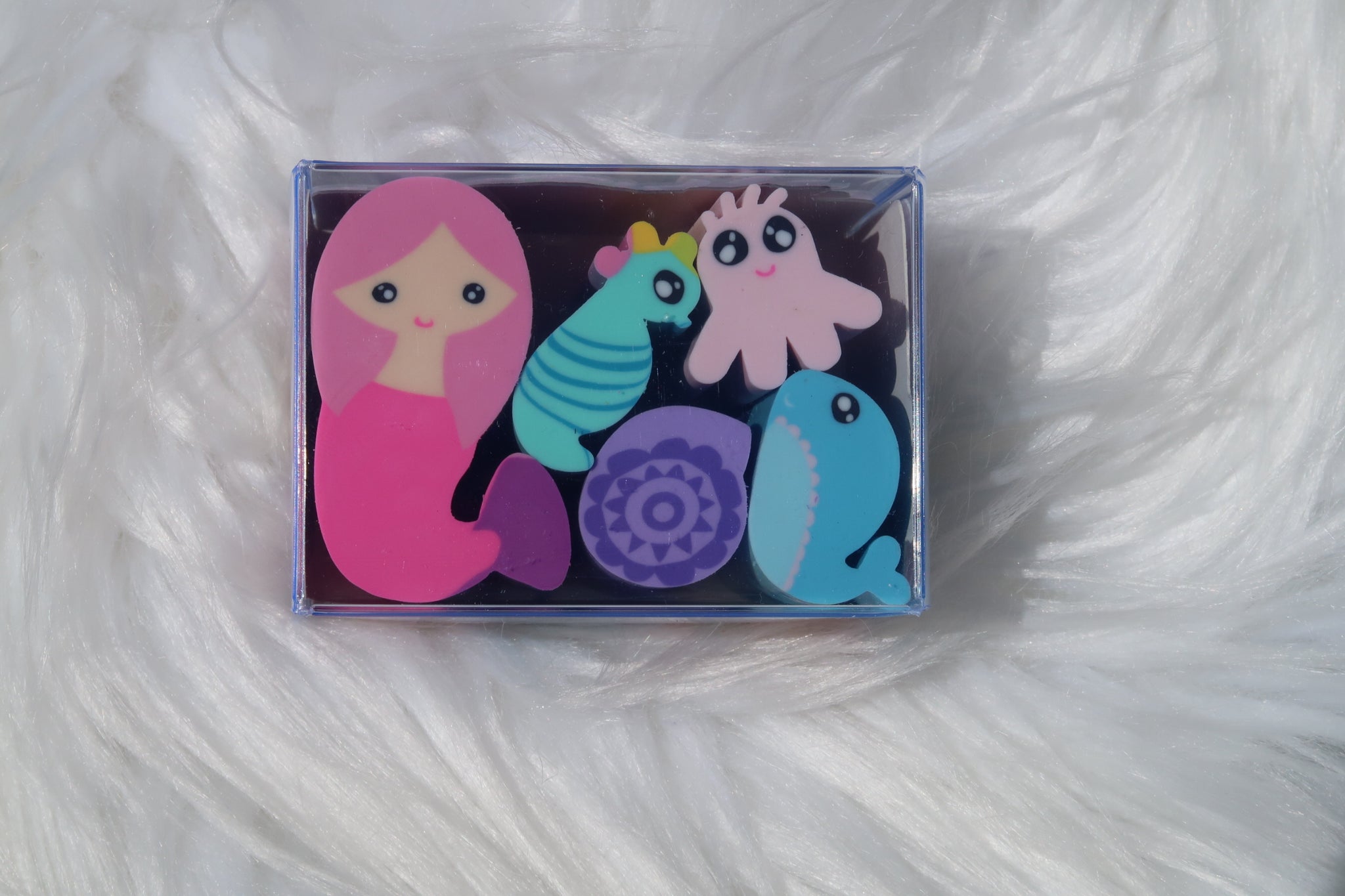 Kawaii Mermaid & Sea Animal Eraser Set – Chunky Ocean-Themed School Supplies for Kids