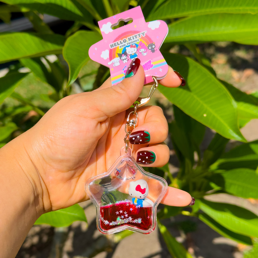 Hello Kitty & Friends Star Confetti Bag Charm Keychain – Sanrio Kawaii Purse & Backpack Charm