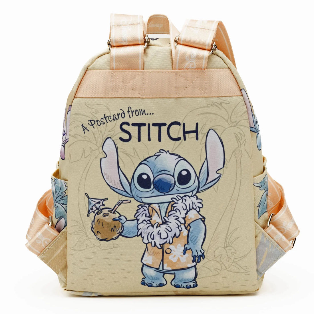 Stitch Mini Backpack – 13” Disney Nylon Bag with Angel & Scrump, Lilo and Stitch Live-Action & Original-Inspired Design