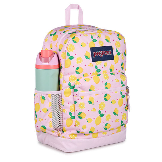 JanSport Cross Town Plus Backpack Pink Lemon Print | 15" Laptop School Backpack