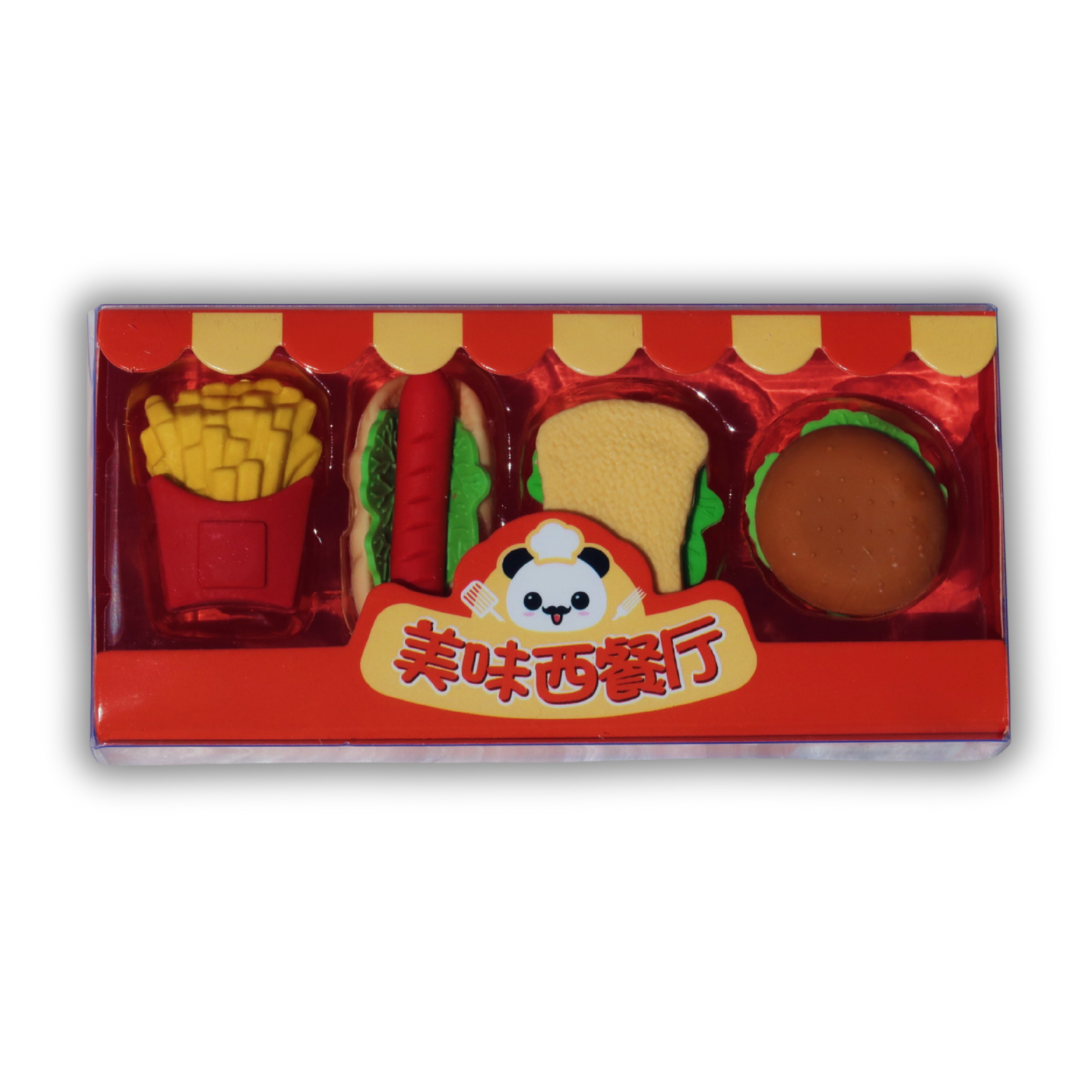 Kawaii Food Eraser Set – Cute Rebuildable Erasers for School & Back to School Supplies